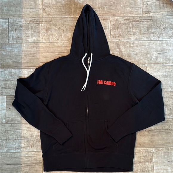 Black Mi Campo zip up Hoodie with Red and teal Logo. NWOT🔴 - Picture 1 of 3